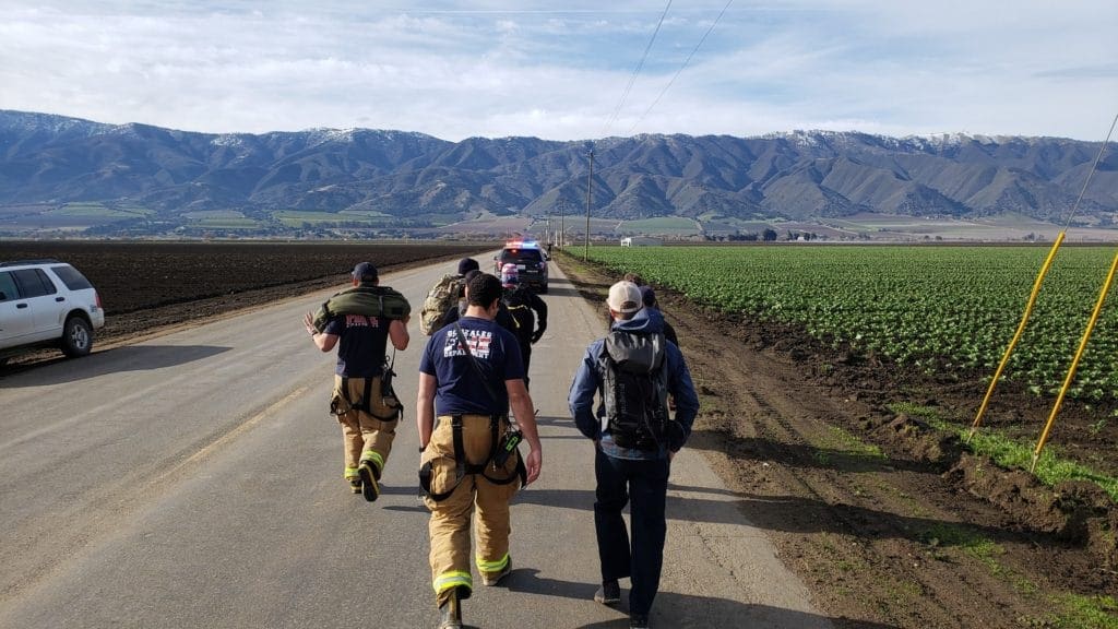 walking with first responders